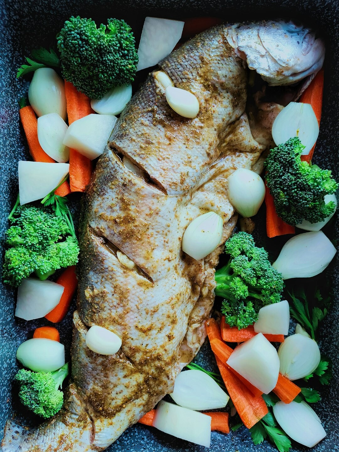 baked fish with vegetables