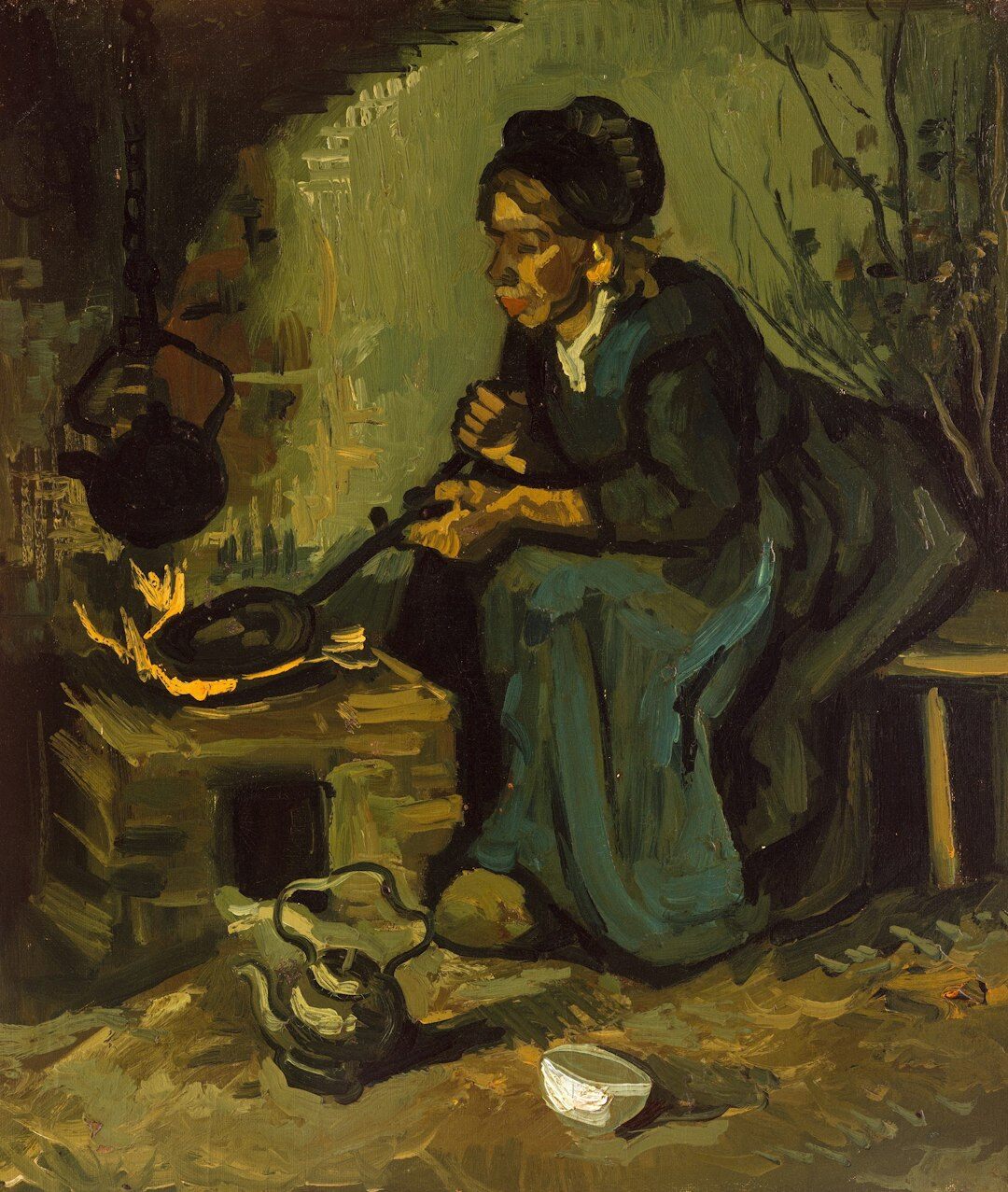 Middle aged Czech woman cooking in a home kitchen